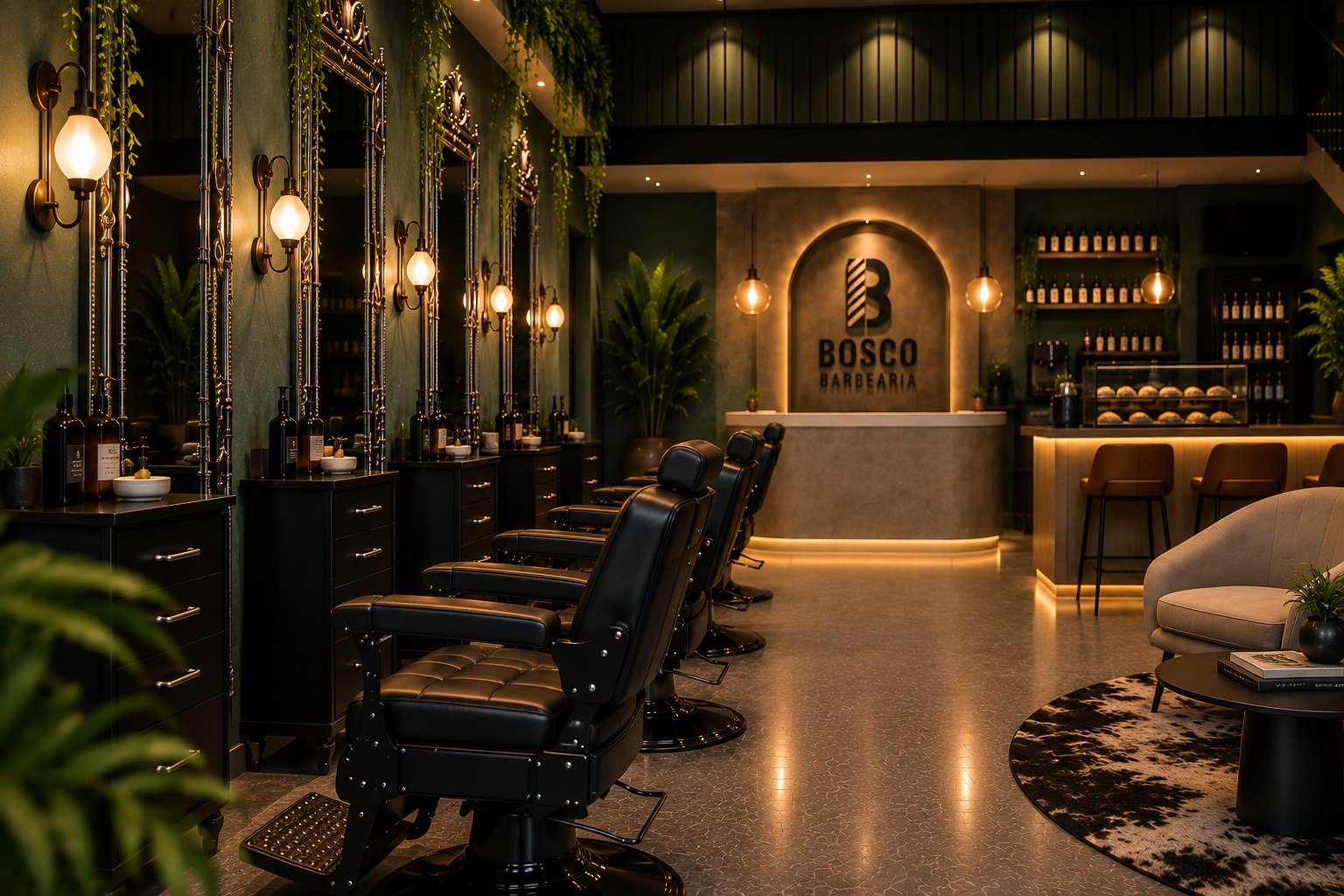 Projeto do interior da Bosco Barbearia